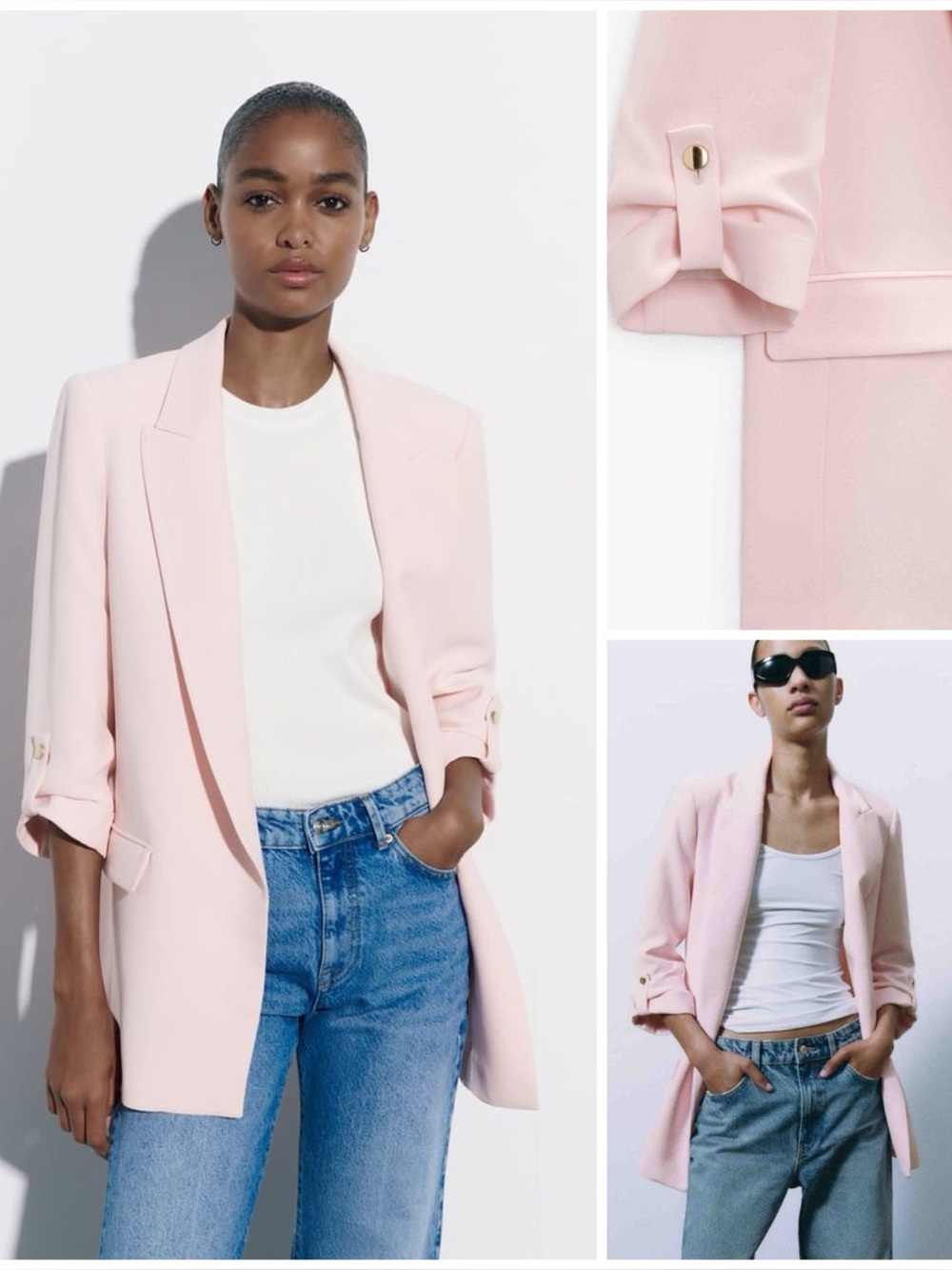 ZARA ~ BLAZER WITH ROLLED-UP
SLEEVES